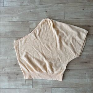Banana Republic Cashmere Linen One Shoulder Sweater Peach M Minimalist Chic